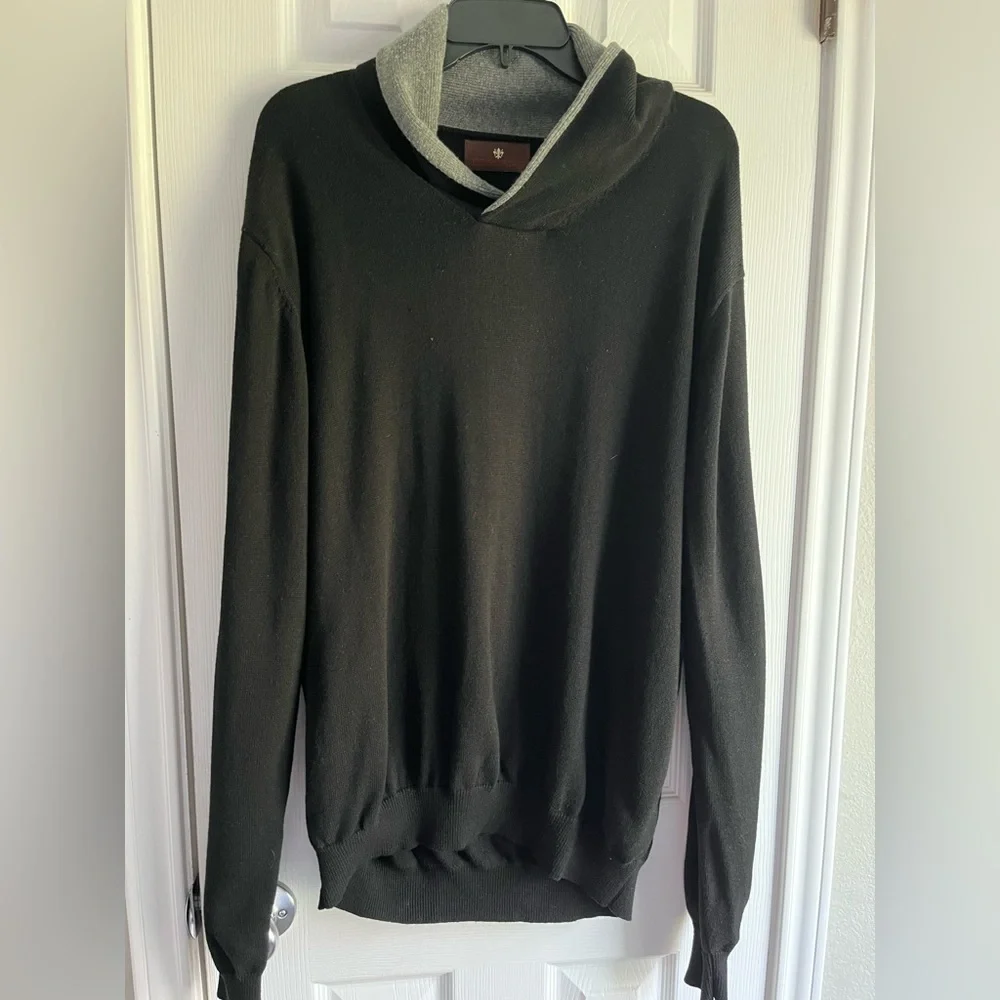 Toscano NWOT merino‎ wool shawl neck pullover sweater men’s XL